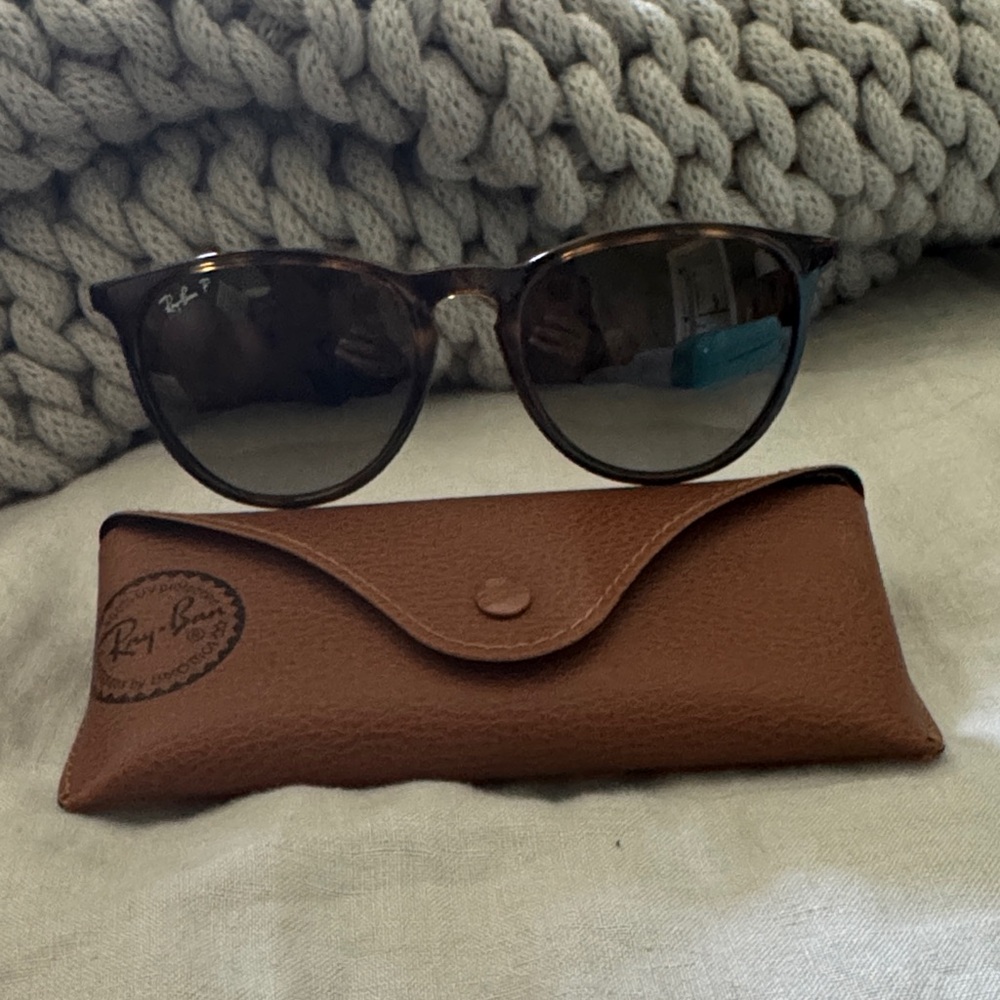 Ray-Ban Tortoise Shell Sunglasses with Brown Case